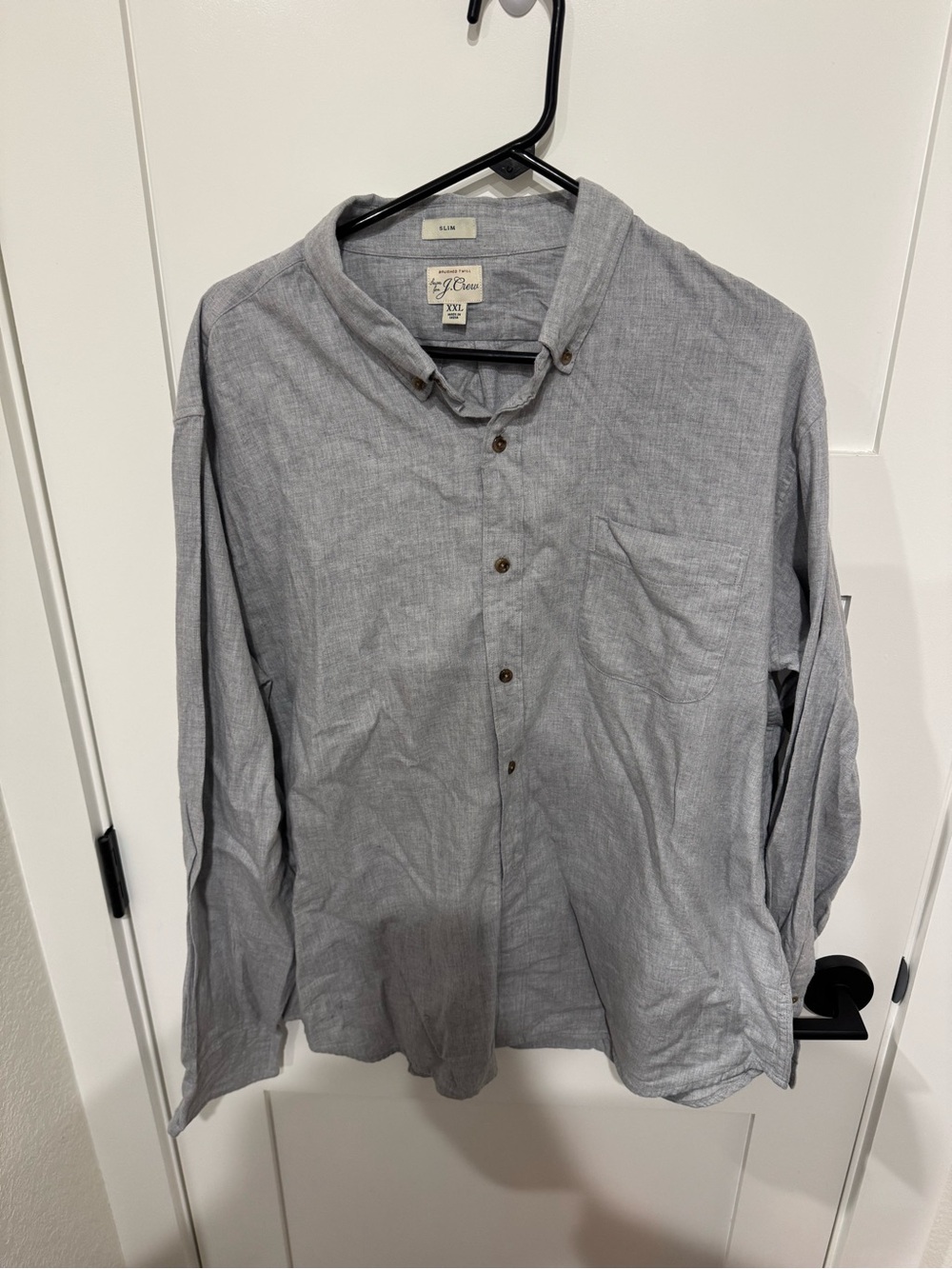 Mens Jcrew Button-Up Shirt in Light Gray - Men's